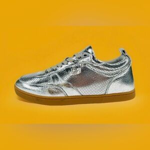 CHRISTIAN LOUBOUTIN Tutti Rui Flat Silver Metallic Men Sneakers EU 43 - US 10